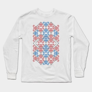 Palestinian Realistic Tatreez Palestine Traditional Embroidery Art Design #3 - drk Long Sleeve T-Shirt